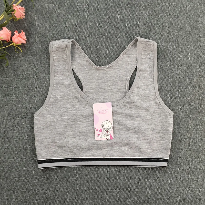 Girls' Development Tank Bra Double-layer Summer Thin Training Bra Student Sports Tank Top Girls' Wrapped 8-16Y