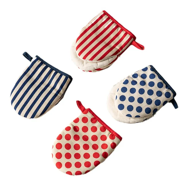 Style Polka Dot Heat-Resistant Oven Mitts for Home Use,Japanese Microwave Safe Gloves  kitchen gloves  heat resistant gloves 6