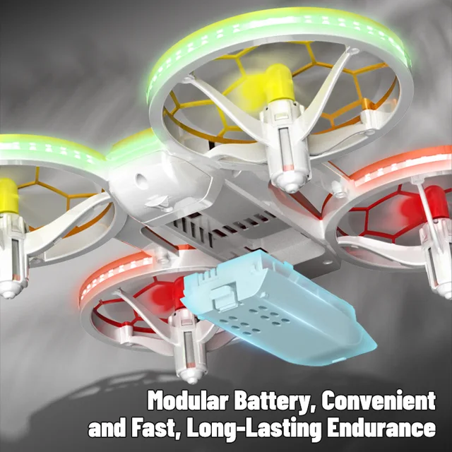 H127 Mini Drone UFO Quadcopter Remote Control Helicopter RC Dron One-key Landing Fall-Resistant UAV Colorful Lighting Stunt Gift 3