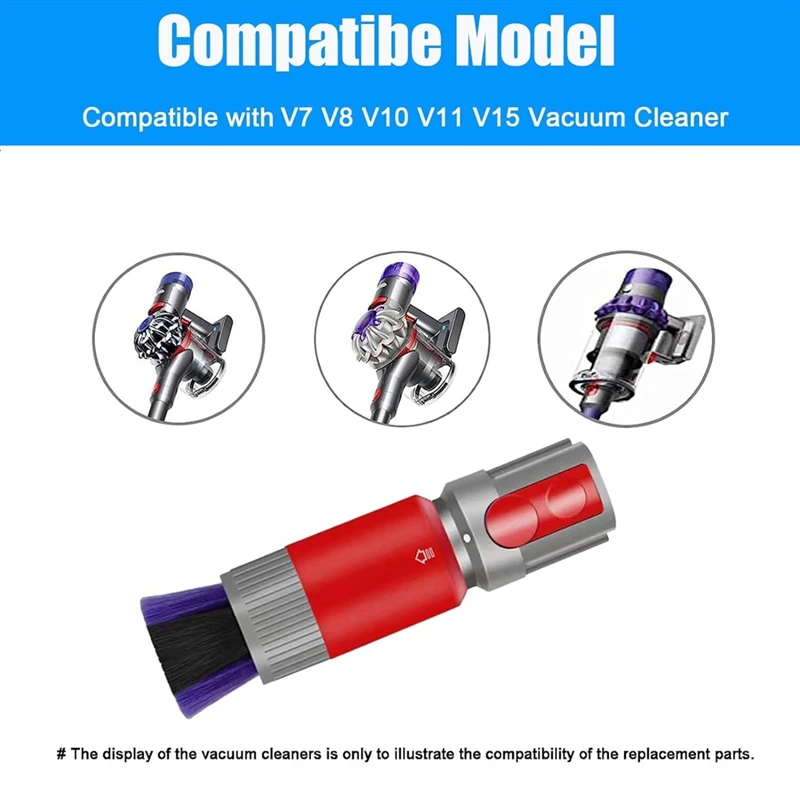 Vacuum Attachment Traceless Dust Brush Flexible Crevice Tool For Crevice & Car Detailing For Dyson V7 V8 V10 V11 V15