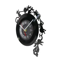 Adorable Mouse and Cheese Game Wall Art Wall Clock Vinyl Record Wall Clock Mouse Rat Gift Children Room Decorative Clock Watch 2