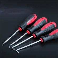 자동차 롱 픽 앤 후크 개스킷 풀러 수리 도구 4 개/세트, 자동차 오일 씰 제거 O-링 씰 자동 분해 액세서리