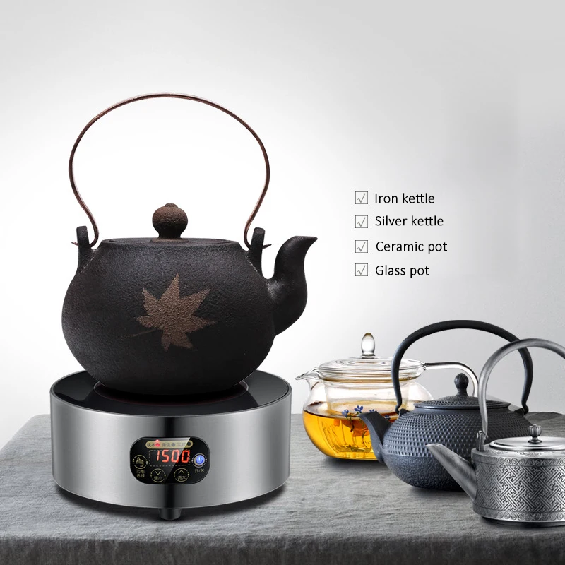 1500W Hot Cooker Plate Multifunction Electric Stove Heater Hotpot Tea Maker Water Heater Boiler Milk Heating Furnace Seat 220V 6