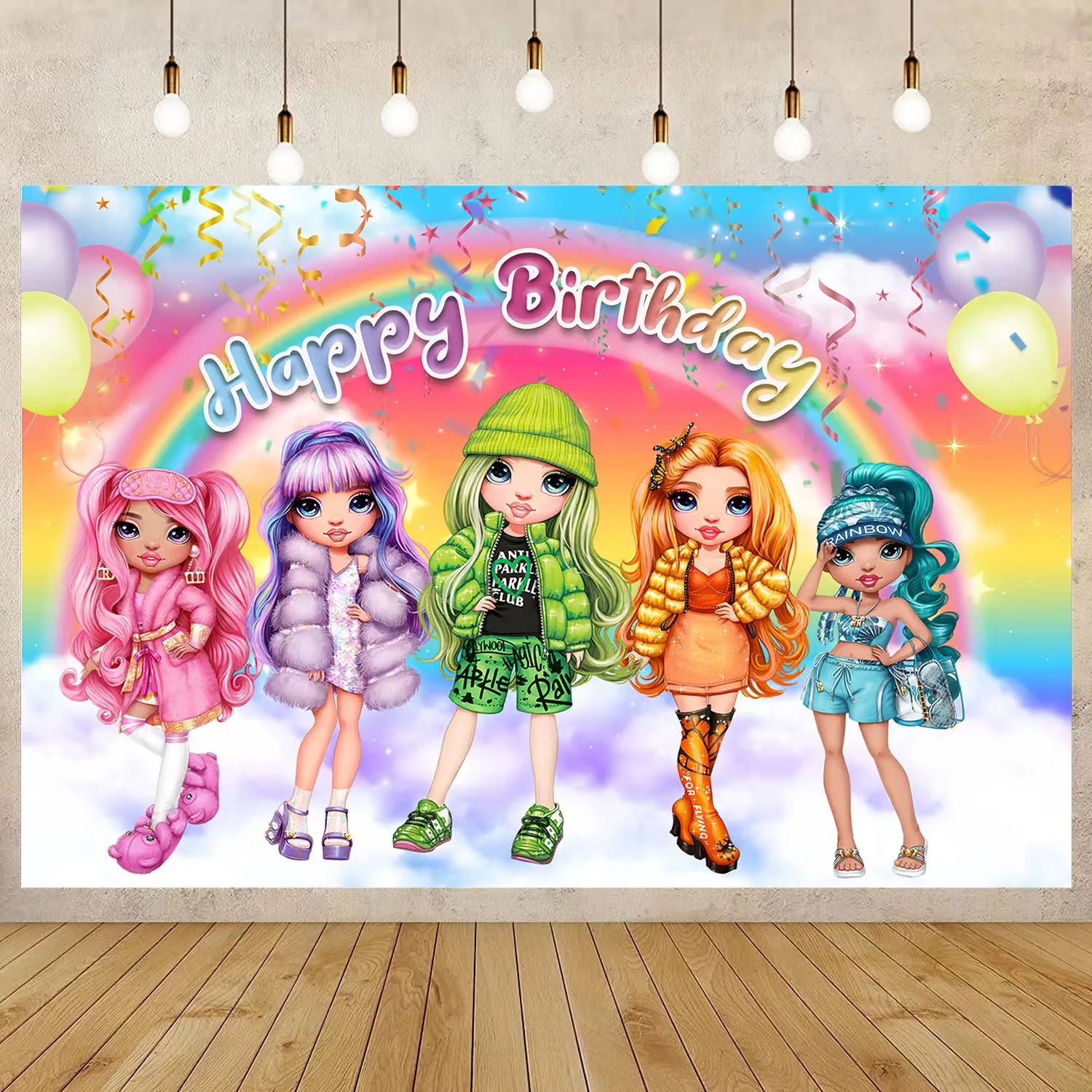 38PCS Rainbow Doll Birthday Decorations ,Rainbow High Fête D