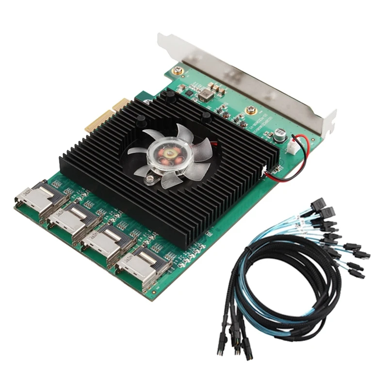 

HOT-16 Ports SATA 6G PCI Express X4 Controller Card Marvell 88SE9215 Chipset Pcie SATA III 3.0 With Mini SAS To 4 Sata Cable