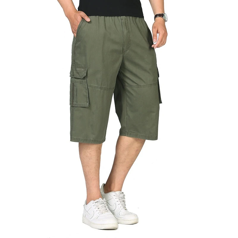 

Summer Breeches Men Military Tactical Cargo Short Male Casual Cotton Short Pant Army Green Baggy Capris Plus Size XXXL 4XL 5XL