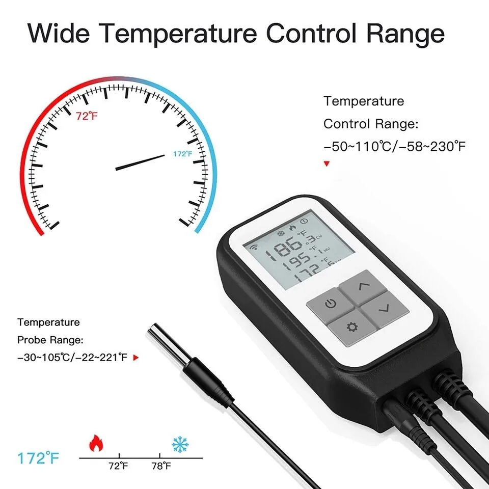 Rsh Tuya wi fi Controlador do Sensor de Temperatura Termostato Duplo Relé Refrigeração Calor Soquete Termômetro Vida Inteligente Cervejaria Estufa - Image 4