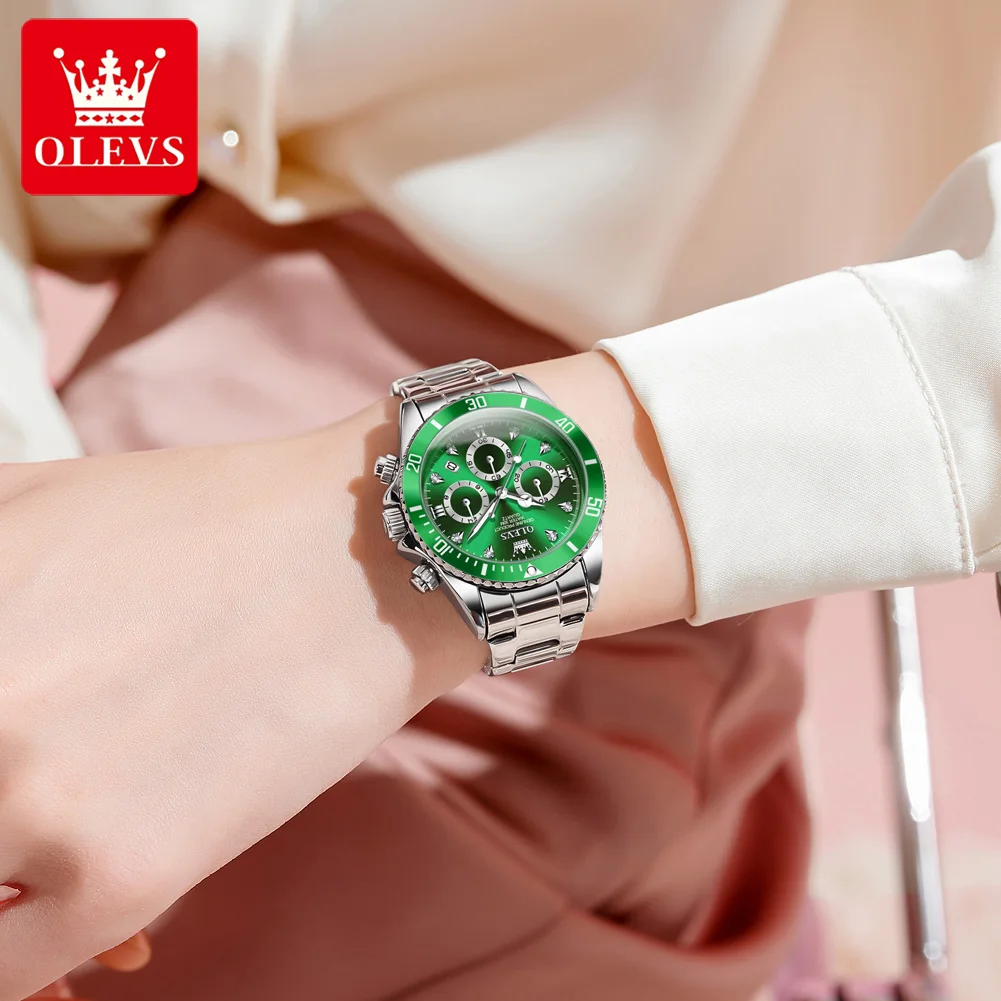 OLEVS 5632 Woman Quartz Watch High Hardness Coated Mirror Chronograph Watch For Women Waterproof Date Original Ladies Wristwatch
