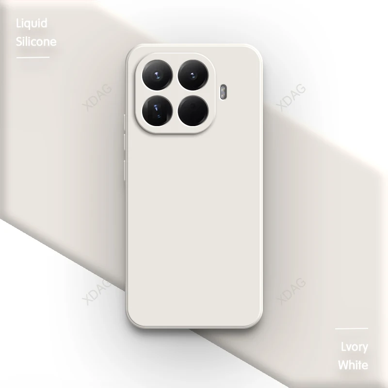 Square Liquid Soft Silicone Phone Case with Shockproof Camera Protection and Classic Back Design