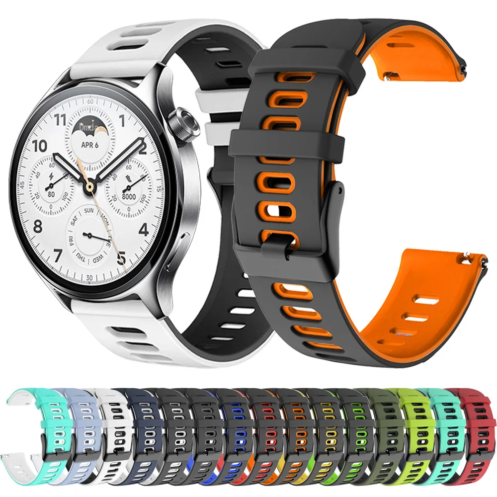 

Ремешок силиконовый для Xiaomi Watch Color 2, сменный мягкий дышащий браслет для Xiaomi Mi Watch S2 S1 Pro, 20 мм 22 мм