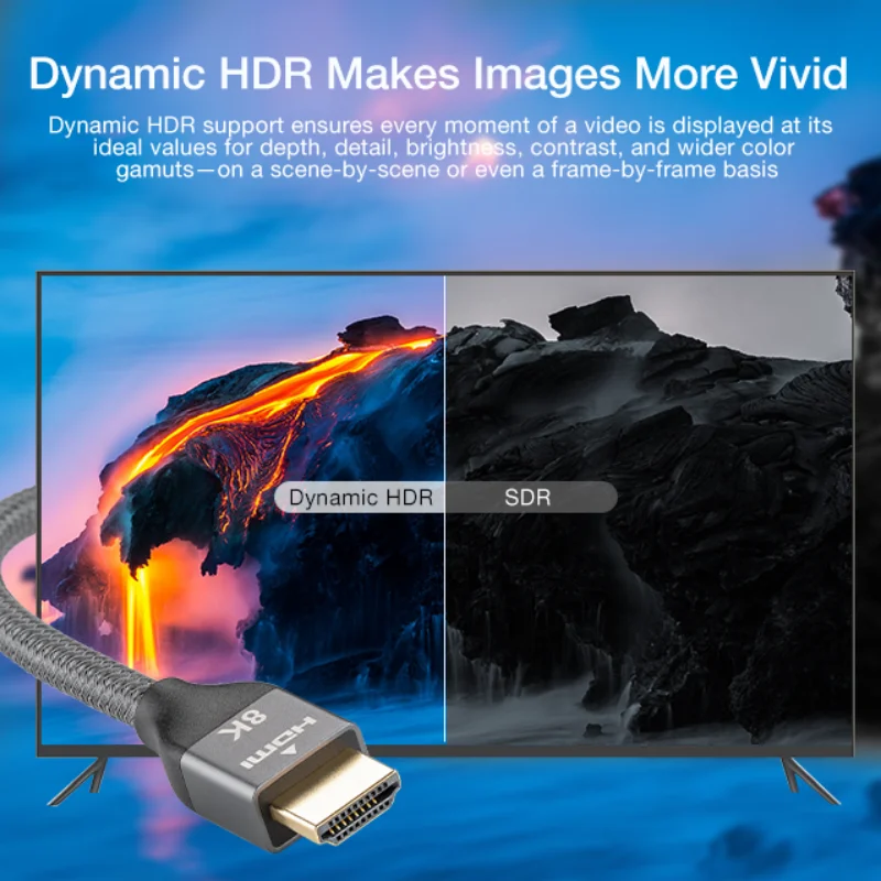 SatelliteSale Digital Ultra High-Speed HDMI 2.1 Cable 4K/120Hz 8K/60Hz  48Gbps Universal Wire Black Cotton Cord