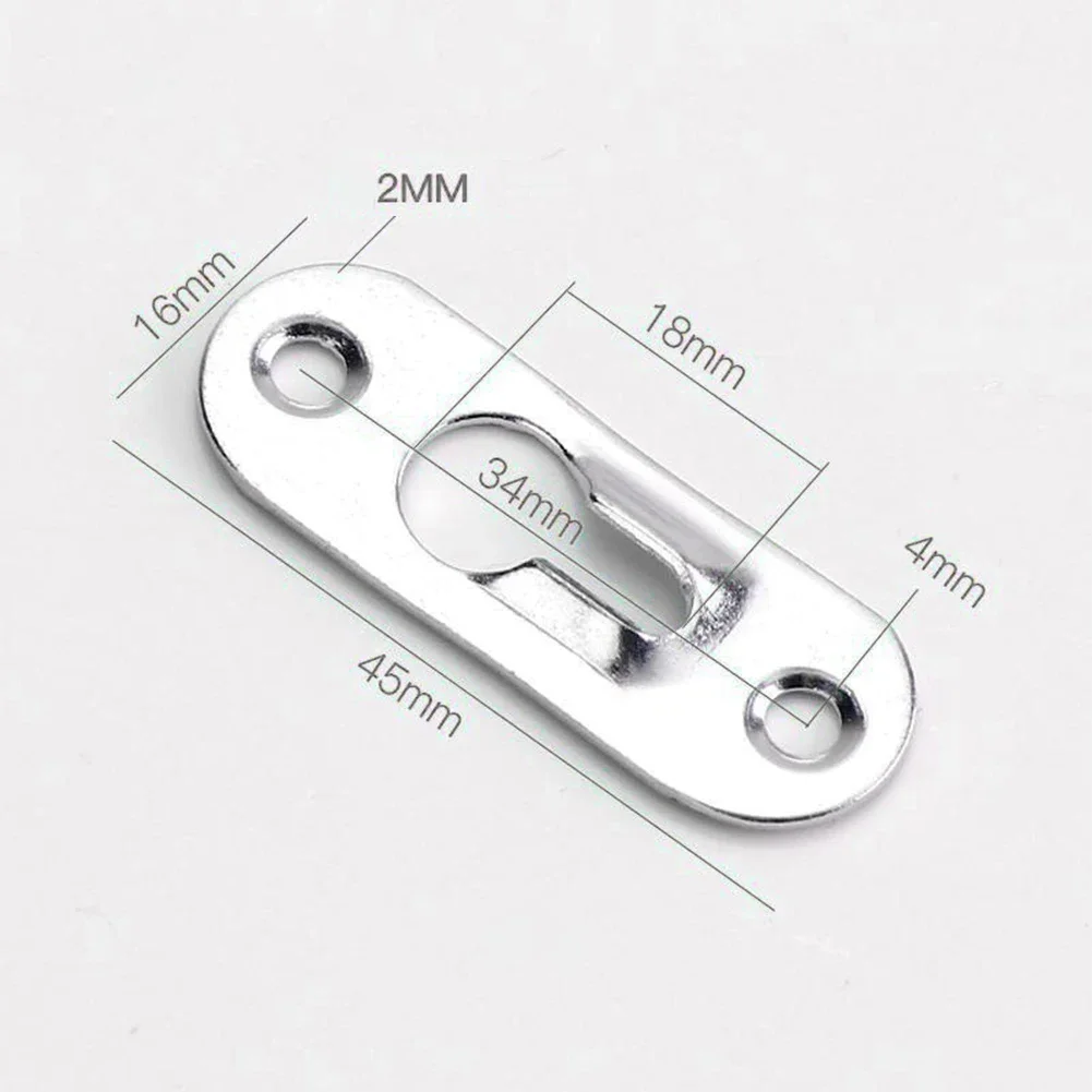 Litoexpe 30 stuks enkele sleutelgat hangers hangende plaat met 60 stuks schroeven, 43 mm x 16 mm metalen sleutelgat hangende bevestigingsmiddelen beugels voor frame spiegel foto (zwart