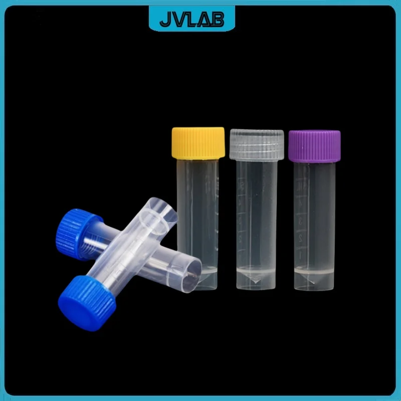 Cryo Tube 5ml Preservative Frozen Sample Freezing Sub-tube with Scale & Silicone Washers Height 59 mm Pack of 18/plk