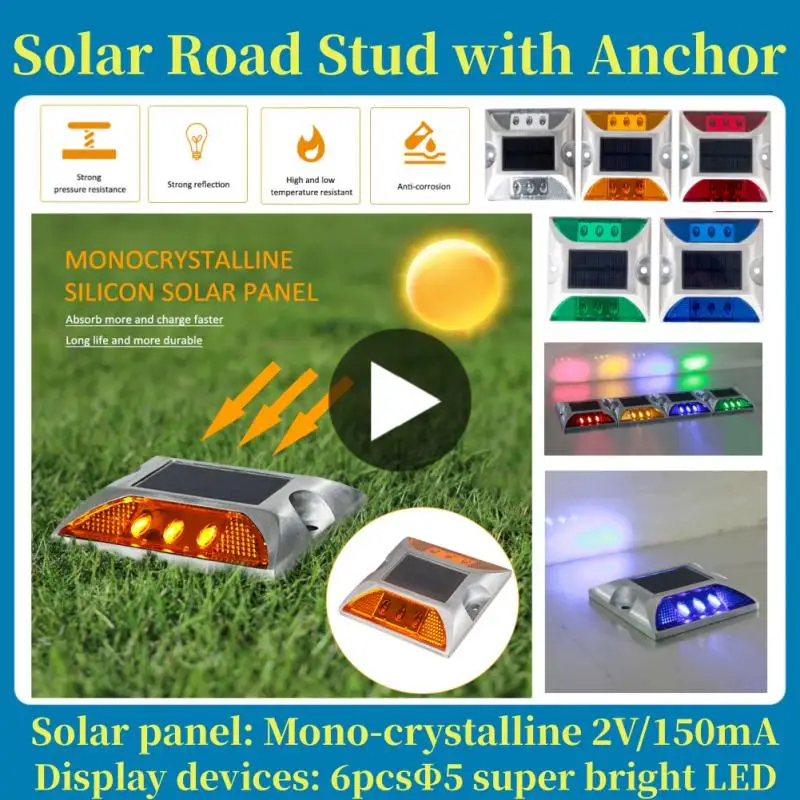 

Green red LED dual side square road marker solar powered LED solar road stud