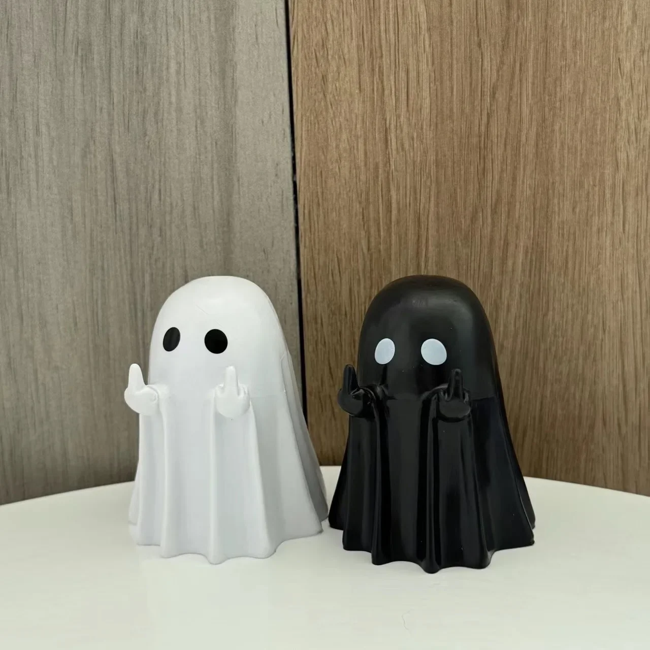 Halloween Ghost Figure Middle Finger Creative Cute Little Ghost Decoration Resin Craft Home Ornament