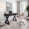 Home Office Desk with Large Drawer Espresso X-Shaped Legs Writing 1 Pack 30" Height 1