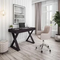 Home Office Desk with Large Drawer Espresso X-Shaped Legs Writing 1 Pack 30" Height 1