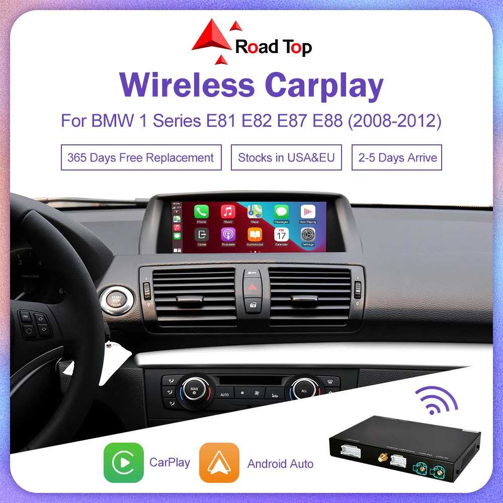 Wireless CarPlay for BMW 1 Series E81 E82 E87 E88 2008-2012,Android Auto Carplay Mirror Link AirPlay GPS Car Play Function