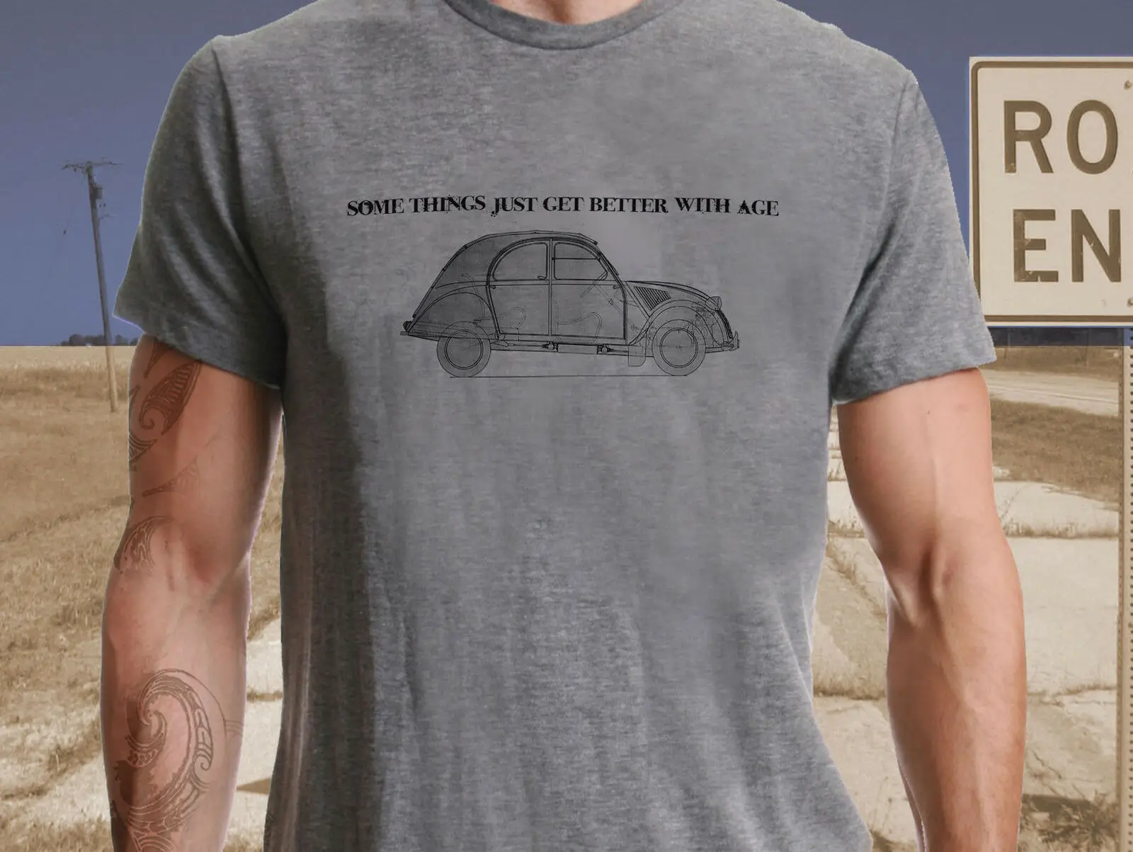 Something. .. Citroen 2Cv Nostalgia Retro Deux Chevaux T-Shirt Per Auto Regalo Ideale