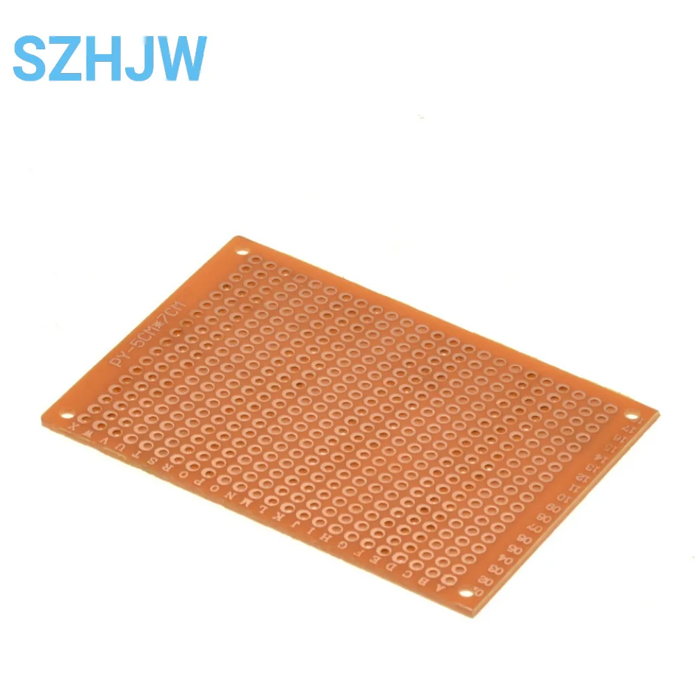 5-50pcs 5cm x 7cm 프로토 타입 PCB 보드 2.54mm 피치 단면 1.2mm 두께 향수 DIY 전자 프로젝트