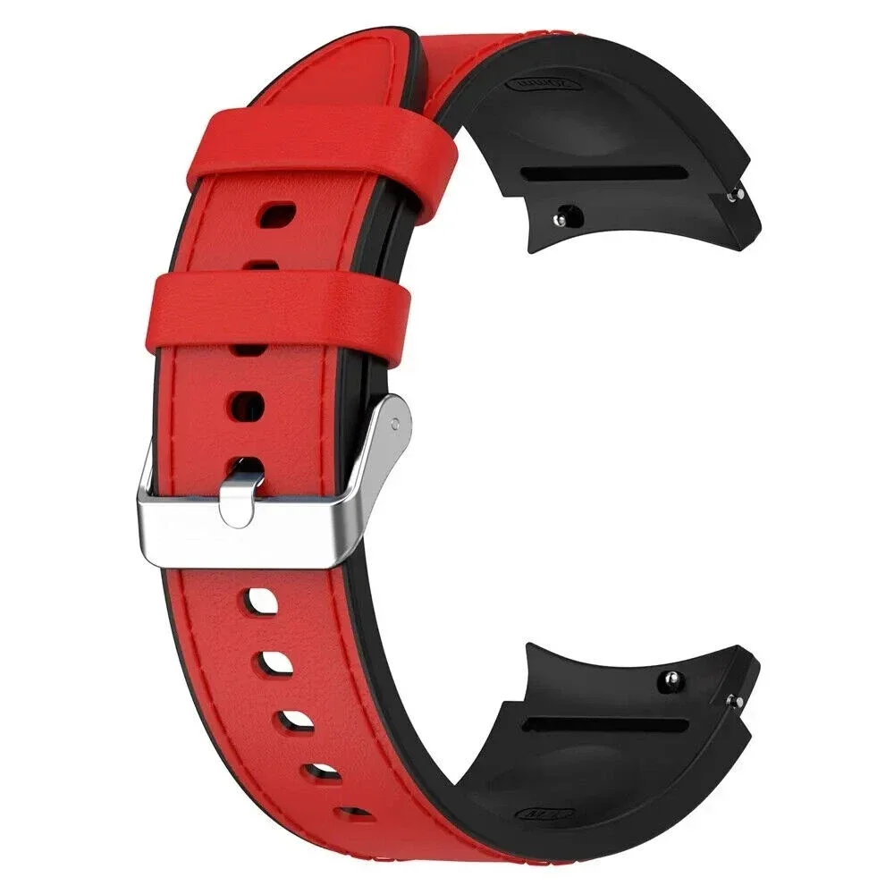 Premium Silicone and Leather Watch Strap - Elegant Replacement Band