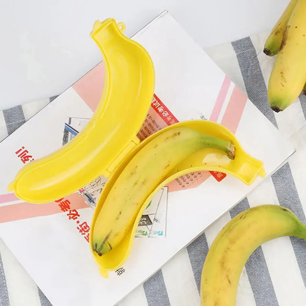 Banana Save Case Box Flexible Keep Fresh Plastic Picnic Fruit Banana Shape Storage Container Portable Lunchbox Kitchen Tools