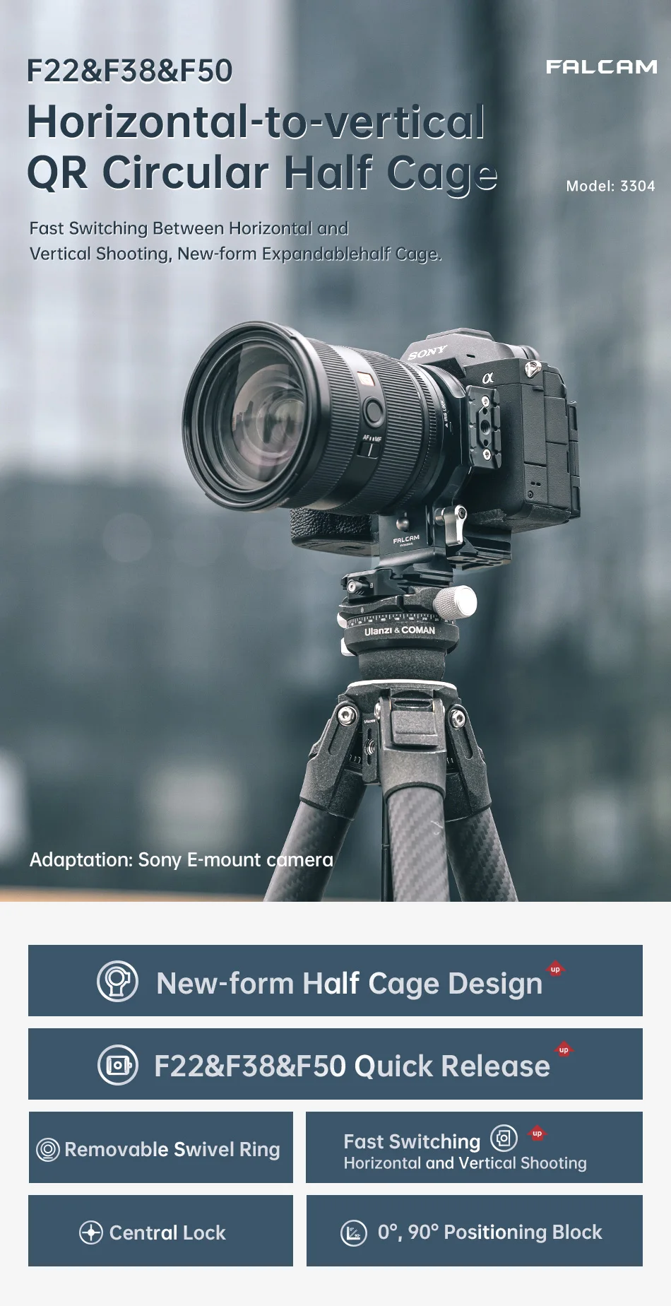 Description Picture 2 of itemFALCAM 3304 F22&F38&F50 horizontal-to-vertical quick release circular half cage For Iconic Brand Cameras