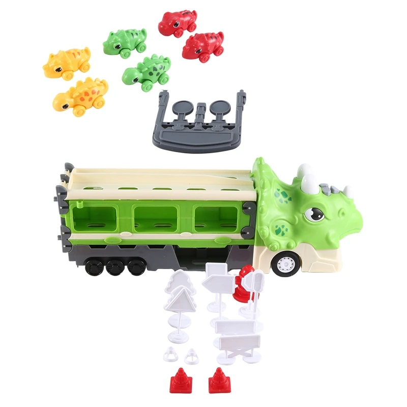 

1Set Children's Toy Car Music Light Folding Deformation Press Ejection Car Green