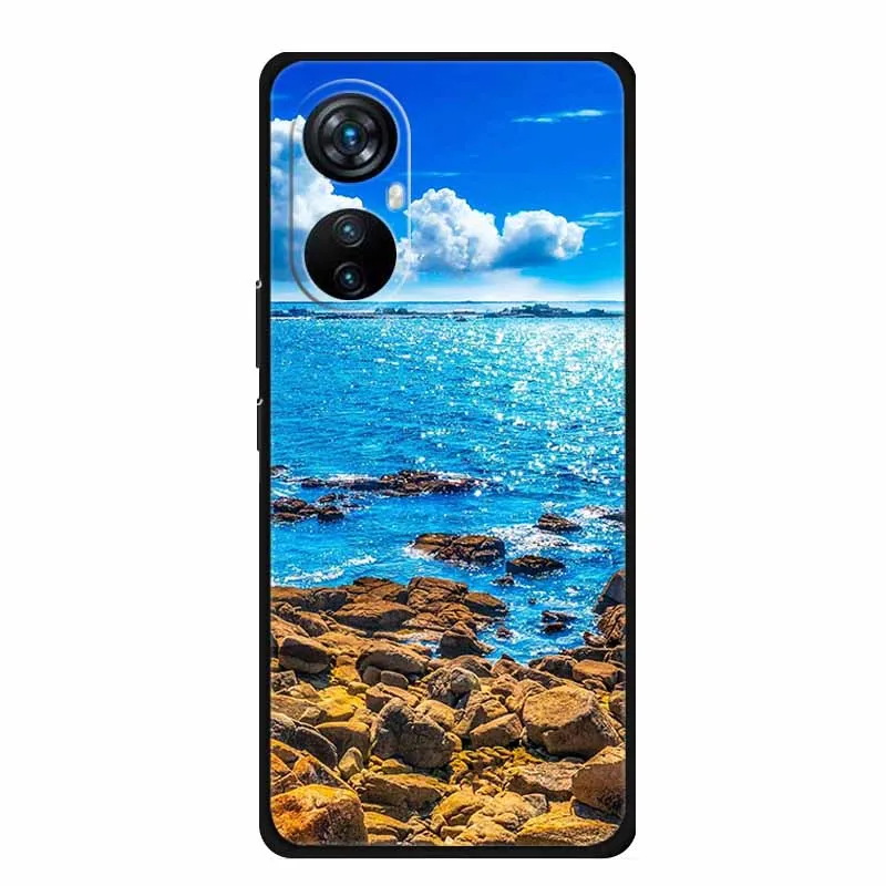 Soft Silicone Painted Cat Cute Phone Case Cover, 6.67'' TPU Coque