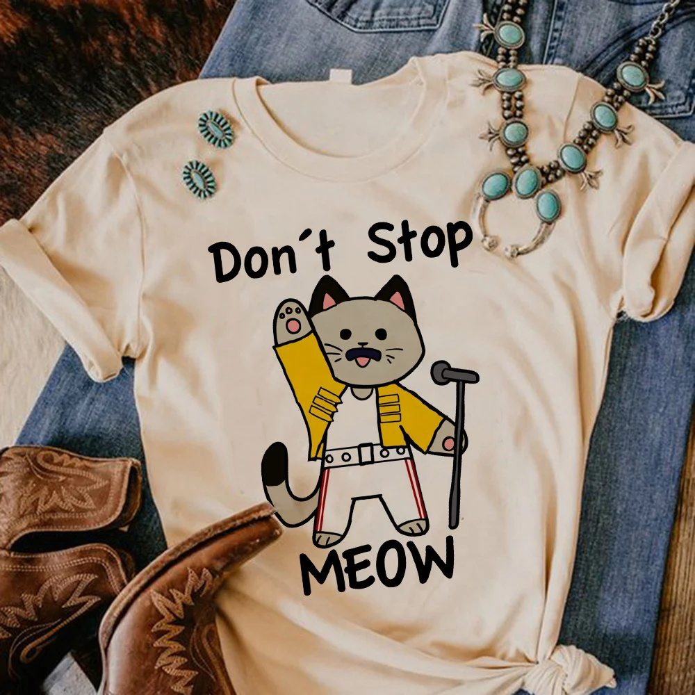 Freddie Mercury Queen Band t-shirts women haruku designer anime tshirt female y2k clothing913_voghion.com