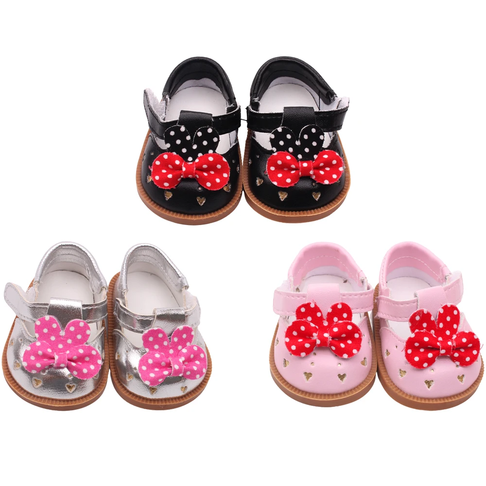 

Doll Shoes Cute Mouse Ear Shoes 3 Colors 18 Inch American Og Girl Doll 43 CM Reborn Baby Boy Doll DIY Toy Gift s121