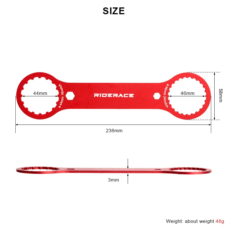 Fahrrad-Innenlagerschlüssel, DUB BB Montage- und Reparaturwerkzeug, Schraubenschlüssel 44 46 mm, 16 24 Nuten für SRAM GXP Shimano BB51 BB52 IXF – Detail 1