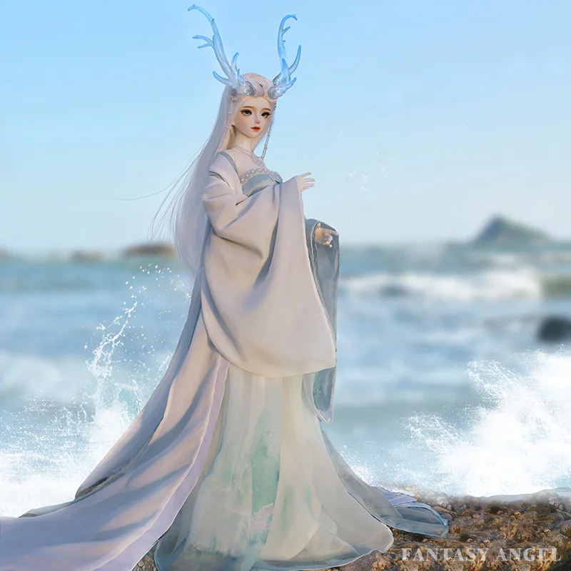 Fantasy Angel 1/3 BJD Doll Qianru The Legend of Mountain Gods in Chinese Mythology Human Body has Dragon Horns Dolls