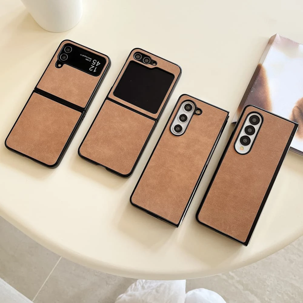 Elegant Autumn Winter Brown Leather Pattern Phone Case