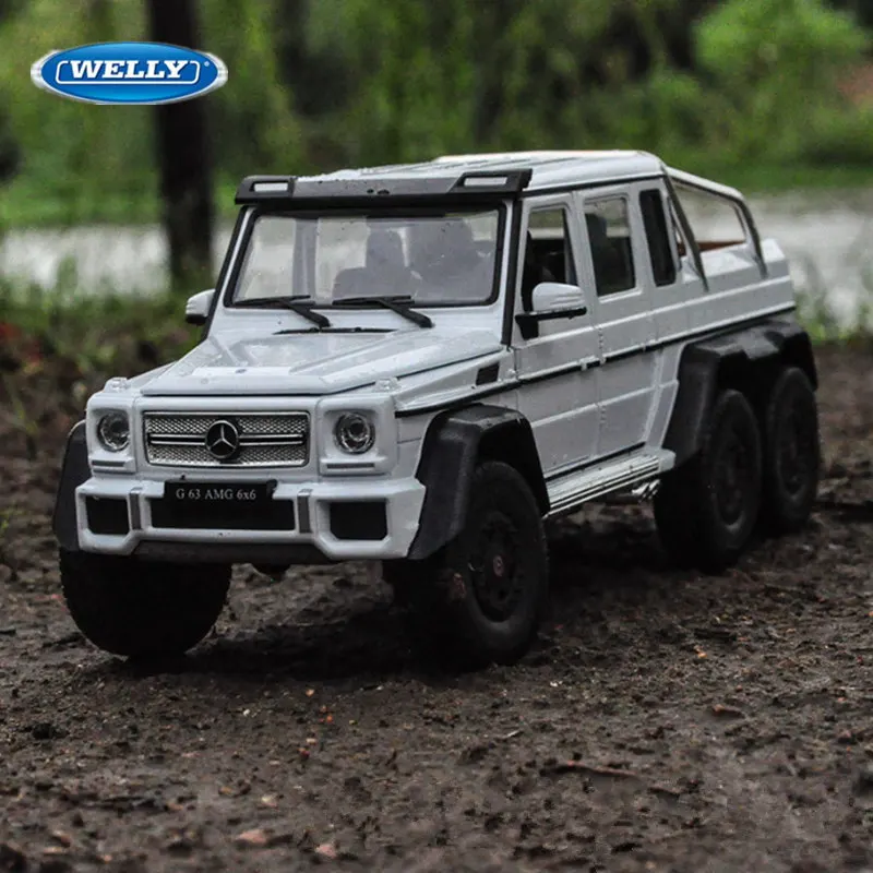 

WELLY 1:24 Mercedes-Benz AMG G63 6x6 Tyre Alloy Car Model Diecast Off-Road Vehicle Car Model Simulation Collection Kids Toy Gift