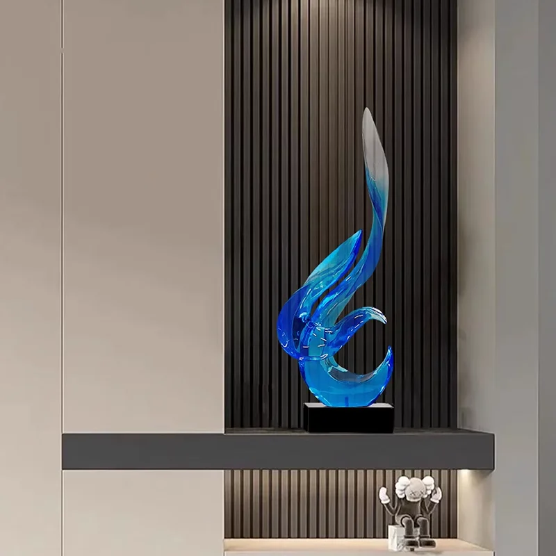 

Modern creative model room, living room, foyer, TV cabinet decoration. Abstract art sculpture.