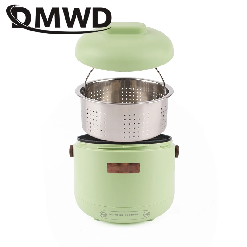 Low Sugar Electric Rice Cooker Stainless Steel Food Steamer Meal Heating Lunch Box Soup Porridge Stew Cooking Hot Pot Frying Pan