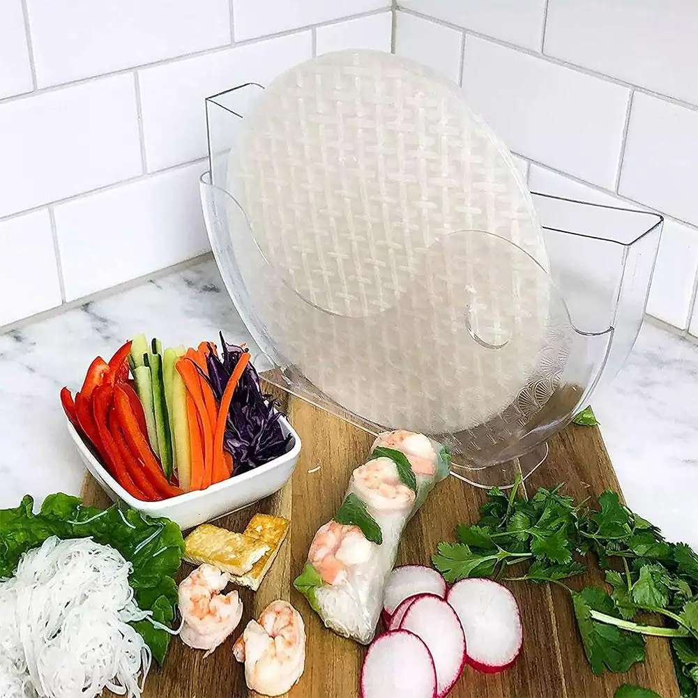 High-end Rice Paper Wrappers Spring Roll Water Bowl Rice Paper Water Holder Vietnamese Pie Crust Box Creative Kitchen Tools