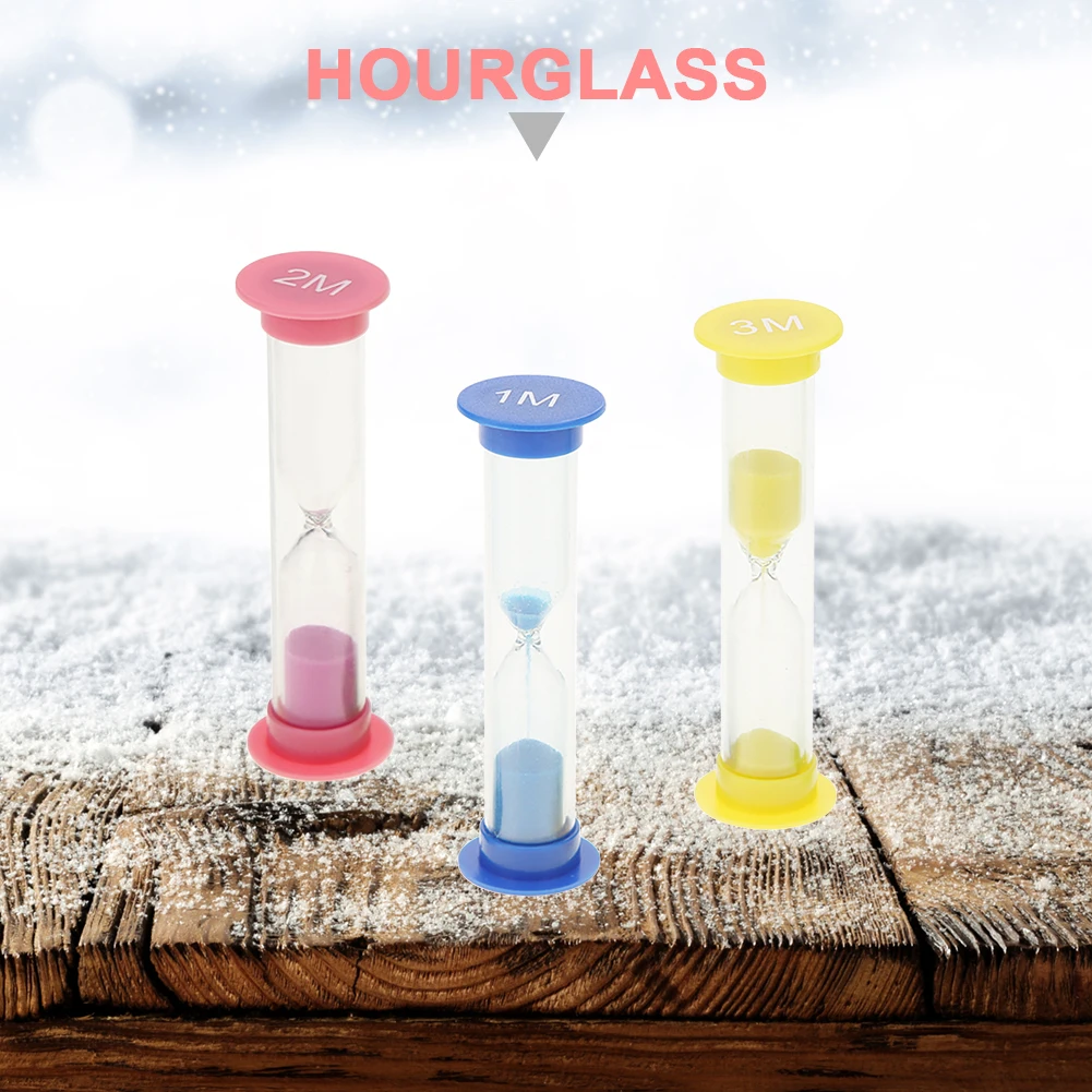 1/2/3 Minutes Plastic Hourglasses Teeth Brushing Sandglass Timer Perfect Gift Desktop Sand Watch for Children Adults 5