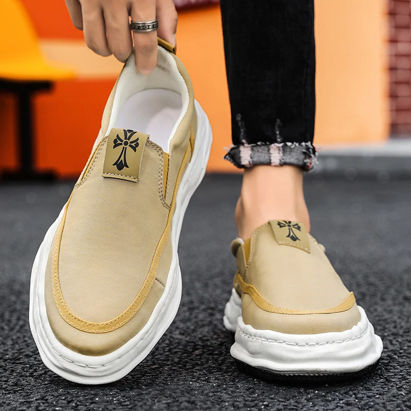 

Четыре сезона парусиновая толстая подошва Высокие спортивные повседневные мужские туфли-2127