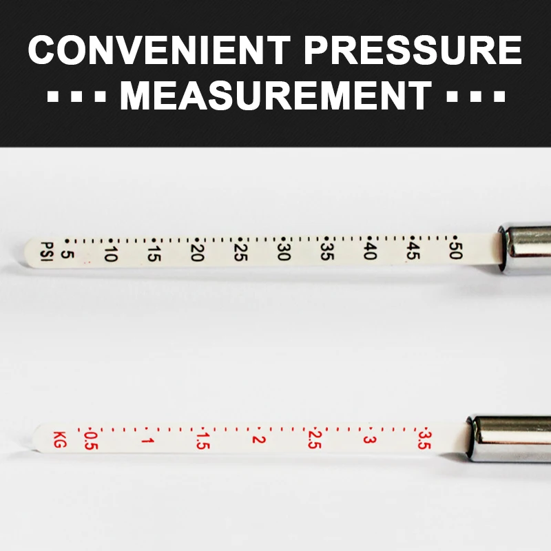 Vehicle Tire Air Pressure Gauge SEAMETAL 5-50PSI Vehicle Tire Air Pressure Gauge High Precision Pressure Measuring Pen for Vehicles Tester Dual Head Gauge Tool