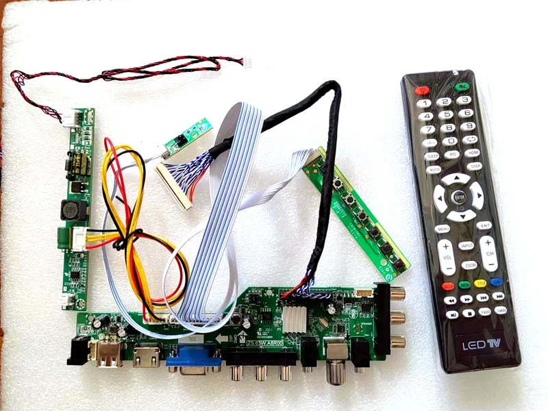 Yqwsyxl Kit para M185xw01 v6 v7 vg tv Controlador Driver Placa de Sinal Digital Dvb-t Dvb-t2 Dvb-c Tela Lcd Placa Controlador