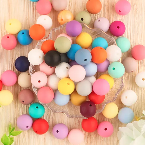 주얼리 만들기용 실리콘 비즈, DIY 젖꼭지 체인 목걸이 만들기, 팔찌 액세서리, 9 12 15MM, 50 개 세트 3
