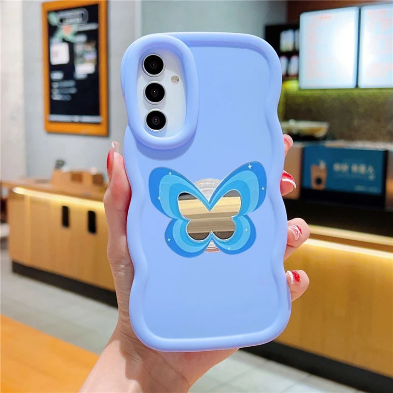 Custodia per telefono con supporto a farfalla 3D per Samsung Galaxy A52 A51 A50 A30S A20 A13 A12 A32 A25 A24 A23 A05 S A11 Cover morbida in silicone_voghion.com