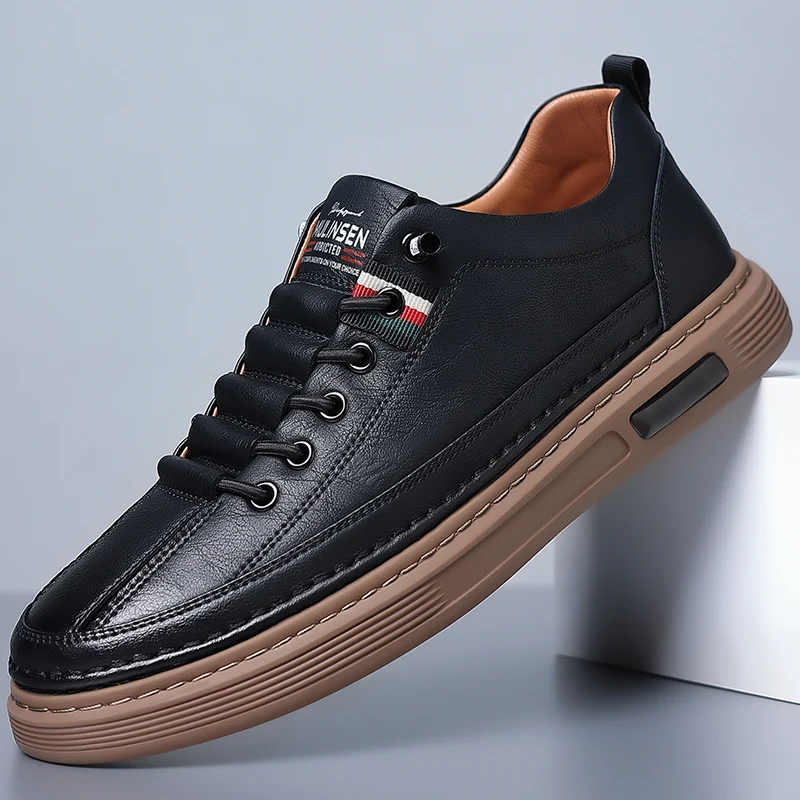 Men's Shoes Spring and Autumn Style 2024 New Trends Universal Men's Casual Shoes Board Leather Soft Sole Breathable Leather