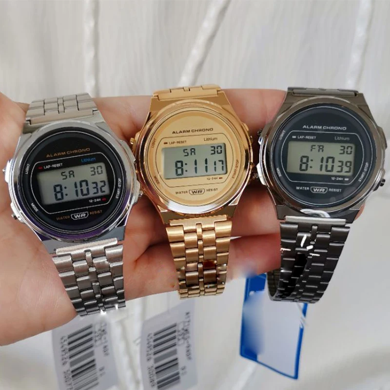 Luxury F91W Watch Men Waterproof Digital Stainless Steel Sports Military Round Watches For Men Orologio Da Polso Elettronico