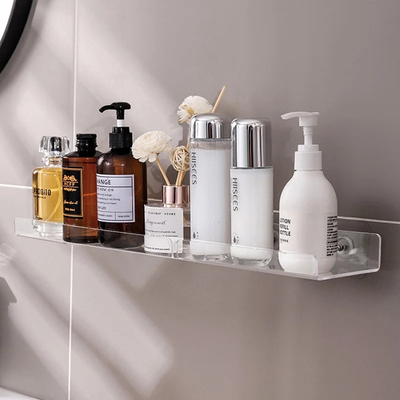 Acrylic Wall Mounted Storage Rack (Small) storage rack,bathroom storage rack,wall shelf organizer,wall shelf,countertop storage rack