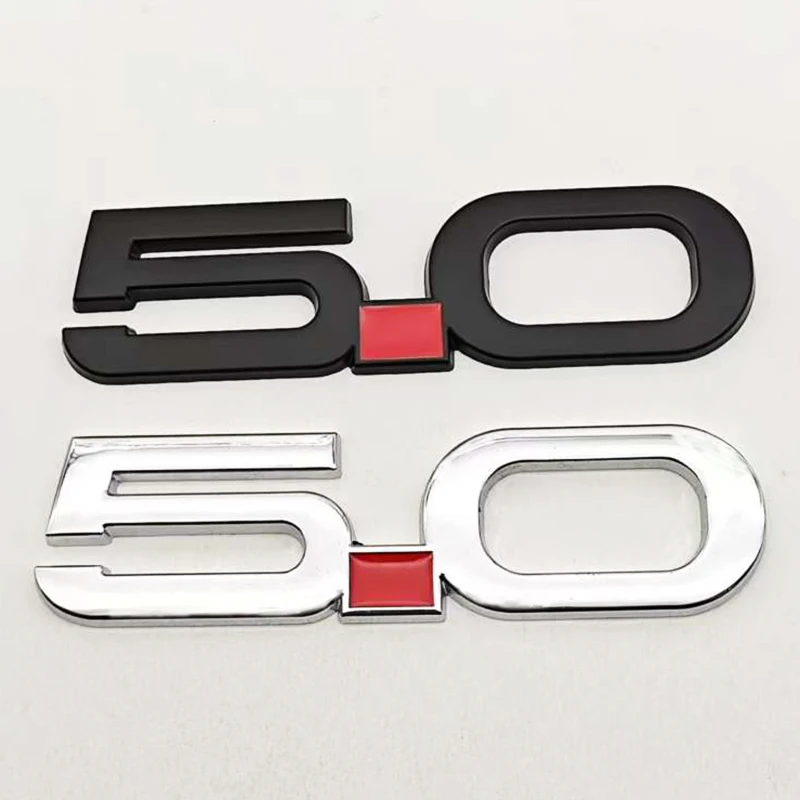 3D 메탈 자동차 스타일링 5.0 코요테 V8 로고 배지 리어 트렁크 엠블럼 펜더 사이드 스티커 (포드 머스탱 GT 쉘비 자동차 액세서리용)