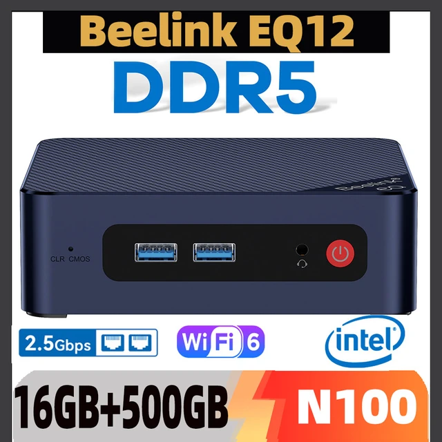 Beelink EQ12 Soft Router Mini PC, 12th Gen Intel Alder Lake-N100 Processor  (up to 3.4GHz) Wi-11 Pro, 16GB DDR5 RAM 500GB SSD, Dual HDMI/Dual 2.5G