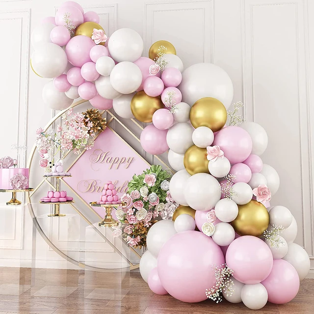 Kit De Arco De guirnalda De Globos rosa para bautizo De niñas, Kit De Arco  De aniversario, Baby Shower, fiesta De cumpleaños, decoración De chica De  Bautismo - AliExpress